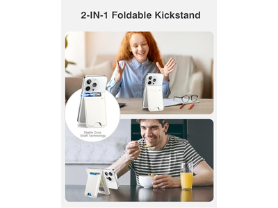 Magnetisk tegnebog med justerbar telefonstand RFID -blokering passer til 6 bil