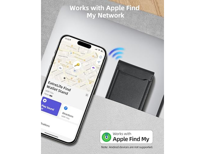 Magnetisk tegnebog med justerbar stand 3 kort slots vegansk læder bl