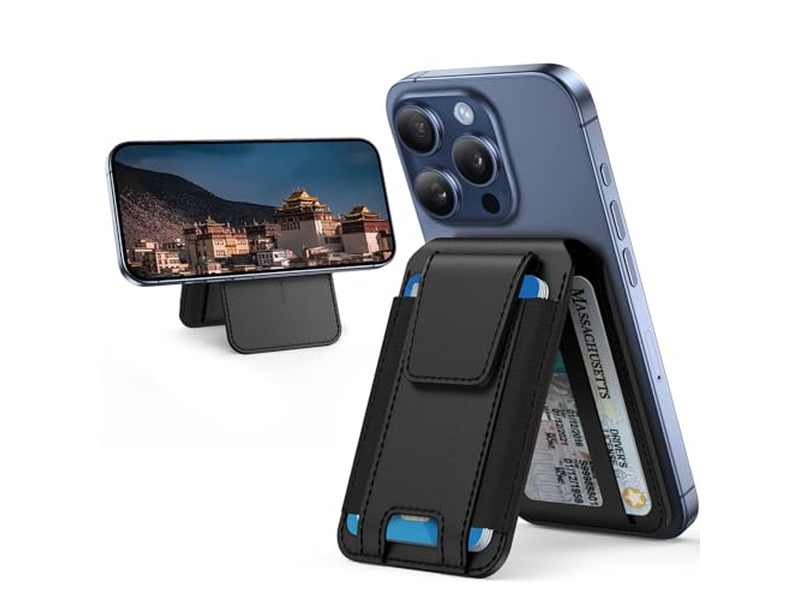 Magnetisk tegnebog med justerbar stativ og RFID blokerer 3 slots til bil