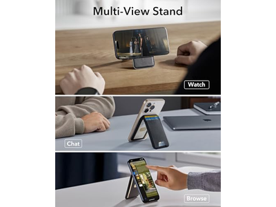 Magnetisk tegnebog med justerbar stativ til iPhone 5 -kortholder sort