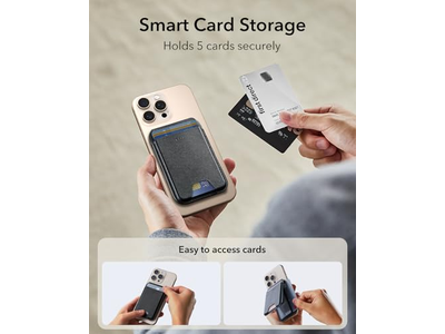 Magnetisk tegnebog med justerbar stativ til iPhone 5 -kortholder sort