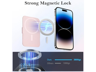 Magnetisk tegnebog med kortholder til MagSafe -kompatible telefoner - lyserød