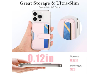 Magnetisk tegnebog med kortholder til MagSafe -kompatible telefoner - lyserød