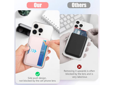 Magnetisk tegnebog med kortholder til MagSafe -kompatible telefoner - lyserød