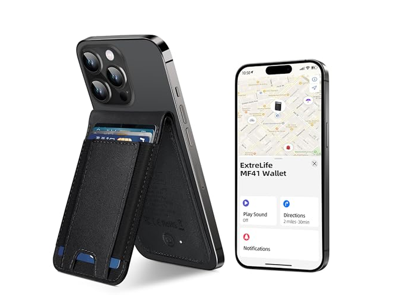 Magnetisk tegnebog med find min 8-kortholder RFID blokerende sort