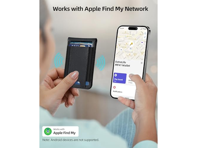 Magnetisk tegnebog med find min 8-kortholder RFID blokerende sort
