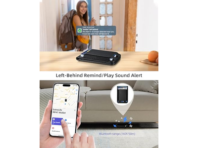 Magnetisk tegnebog med find min 8-kortholder RFID blokerende sort