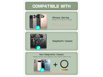 Magnetisk tegnebog med stativ holder 6 kort RFID -blokerende telefonstativ