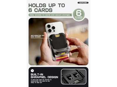 Magnetisk tegnebog med stativ holder 6 kort RFID -blokerende telefonstativ