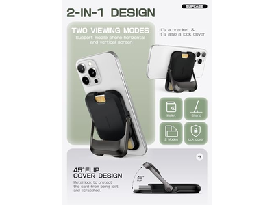 Magnetisk tegnebog med stativ holder 6 kort RFID -blokerende telefonstativ