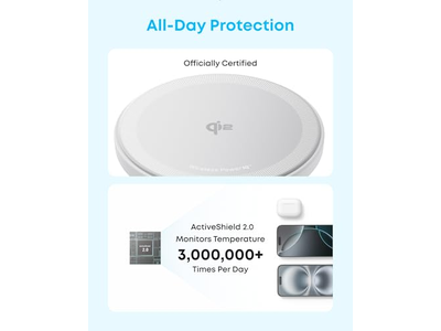 Magnetisk trådløs oplader, Qi2 certificeret 15W