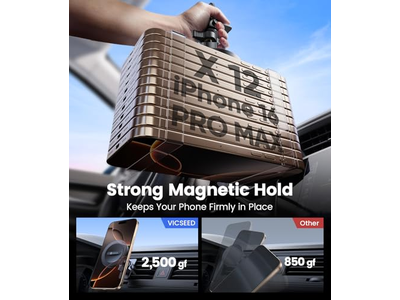 MagSafe Car Mount Black Strongest Magnetic Phone Holder