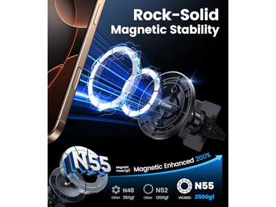 MagSafe Car Mount Black Strongest Magnetic Phone Holder