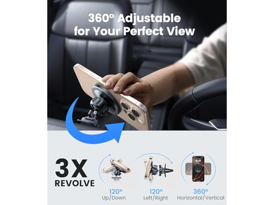 MagSafe Car Mount Black Strongest Magnetic Phone Holder