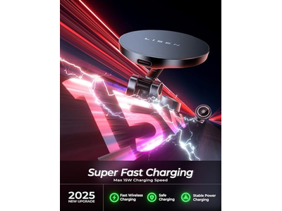 MagSafe Car Mount Charger, 15W Hurtig opladning af magnetisk trådløs biloplader