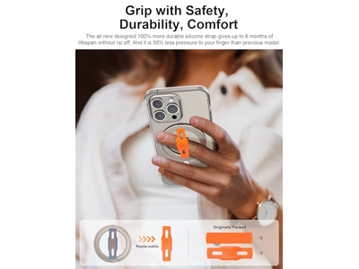 MagSafe kompatibelt telefongreb står med udskiftelig fingerrem