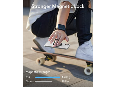 MagSafe telefongreb med justerbar stativ for smartphones 2 metalring