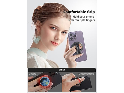 Magsafe telefongreb med aftagelig magnetisk ringholder og kickstand