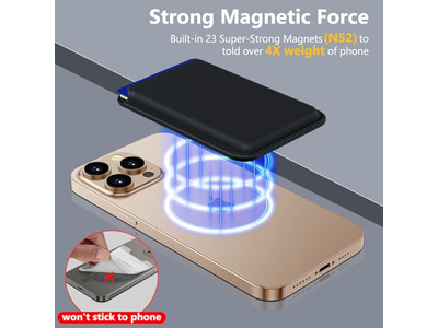 MagSafe Wallet 3 Card Holder RFID Blokerende slank magnetisk tegnebog - B