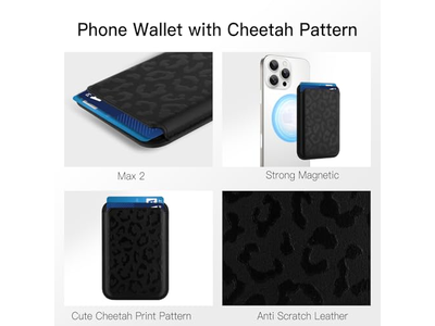 Magsafe tegnebog Cheetah Print Pattern Magnnetic Card Holder til telefoner