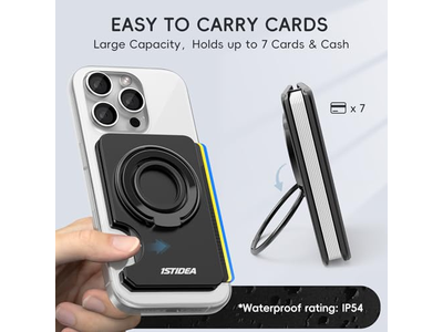 Magsafe tegnebog Magnetisk telefonkortholder slank hård sag sort