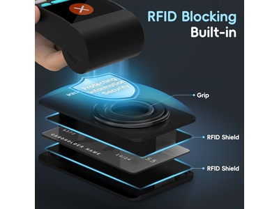 Magsafe tegnebog Magnetisk telefonkortholder slank hård sag sort