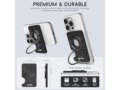 Magsafe tegnebog Magnetisk telefonkortholder slank hård sag sort