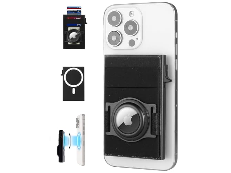 Magsafe tegnebog med Airtag -indehaver slank kreditkortindehaver med Elasti