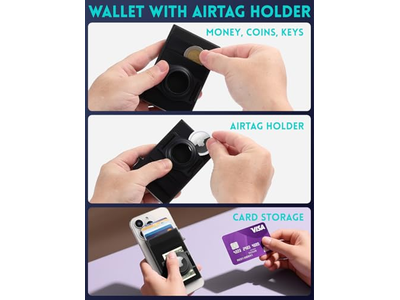 Magsafe tegnebog med Airtag -indehaver slank kreditkortindehaver med Elasti