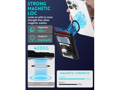 Magsafe tegnebog med Airtag -indehaver slank kreditkortindehaver med Elasti