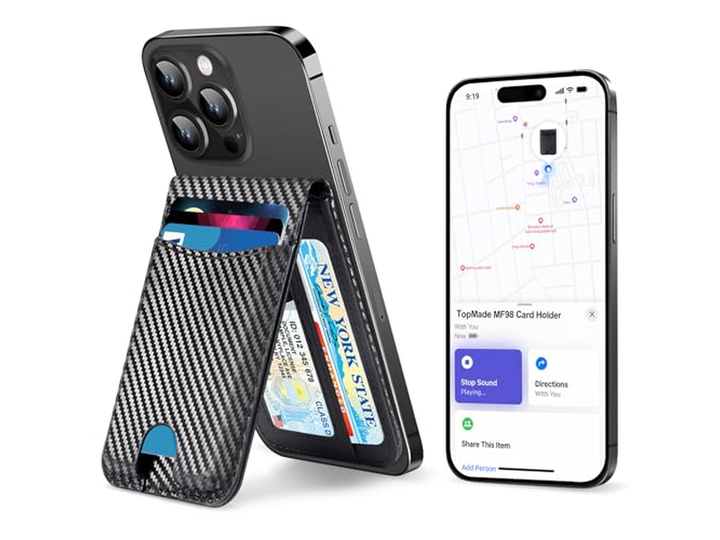 Magsafe tegnebog med find min magnetiske kortholder justerbar stativ 6