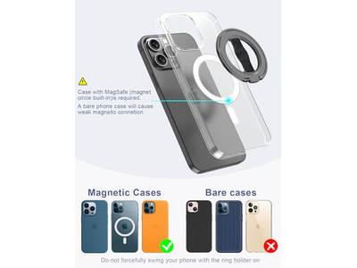 Telefongreb står med fingerrem og magnetisk ringholder kickstand