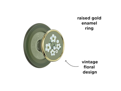 Telefongreb med kickstand magnetisk stativ byttet topgrøn blomst