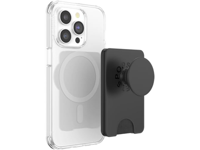 Telefon tegnebog med ekspanderende greb og magsafe adapter ring - sort