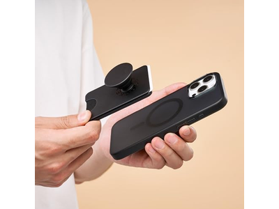 Telefon tegnebog med ekspanderende greb og magsafe adapter ring - sort