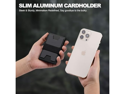 Slim aluminiumskortholder tegnebog RFID -blokering indeholder 12plus -kort plus