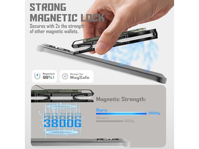 Slim tegnebog med penge klip RFID blokerende metalkortholder sort