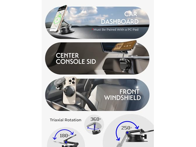 Suge Cup Phone Mount 15W Magsafe Car Mount Charger