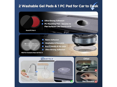 Sugning Cup -telefonmontering med vaskbare nano -gelpuder