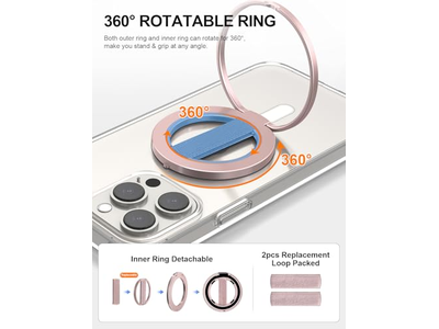 Ultra -telefongreb står med udskiftelig elastisk loop og magnetisk greb