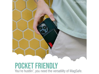 Vegansk læder slank aftagelig magnetisk kortholder til magsafe -telefoner